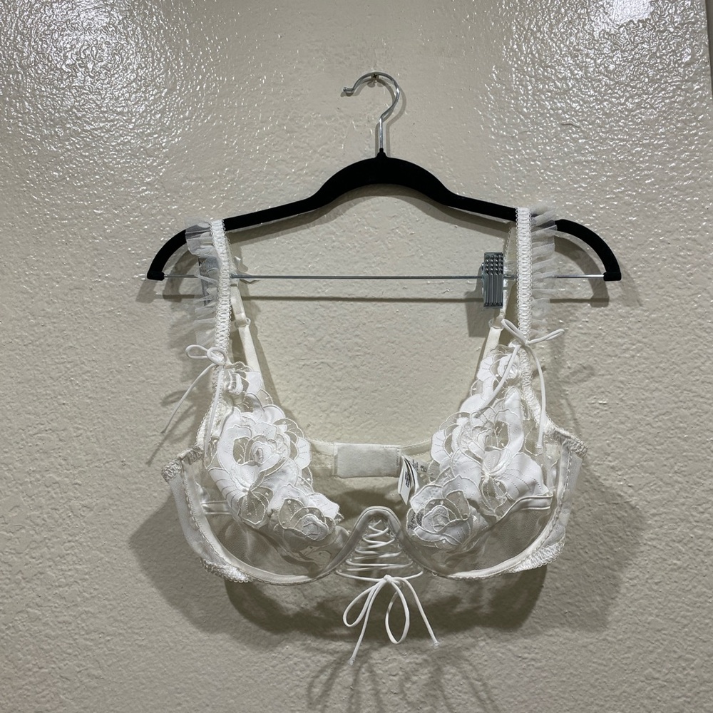 For Love & Lemons Amore White Lace Underwire Bra Bridal white 51425 - Picture 4 of 10
